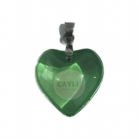 Dije corazón verde 20mm AQ