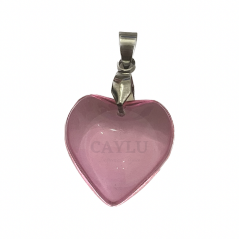 Dije corazón rosa 20mm AQ