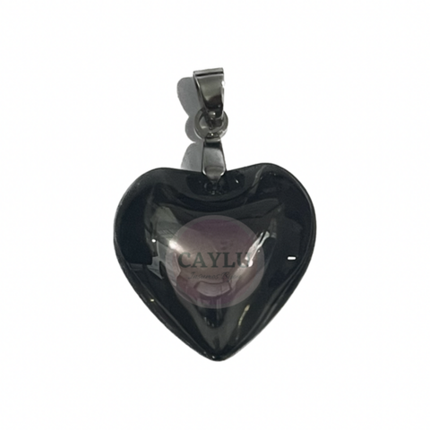 Dije corazón negro 20mm AQ