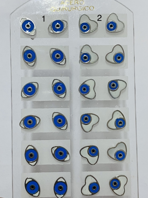 Par aros Ojito turco azul