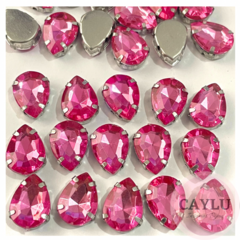 Gema Gota Fucsia 10x14mm 10u