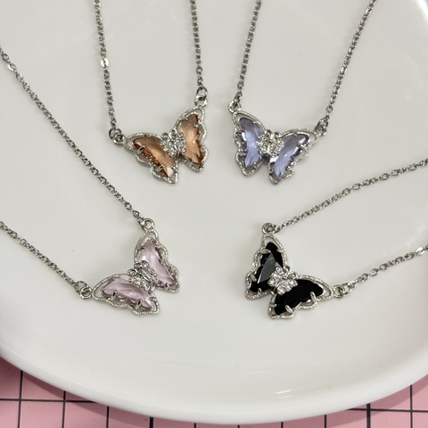 Collar mariposas cristalB 1u