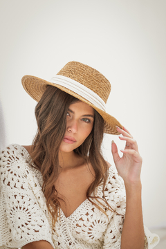 Sombrero Margarita cinta en crudo