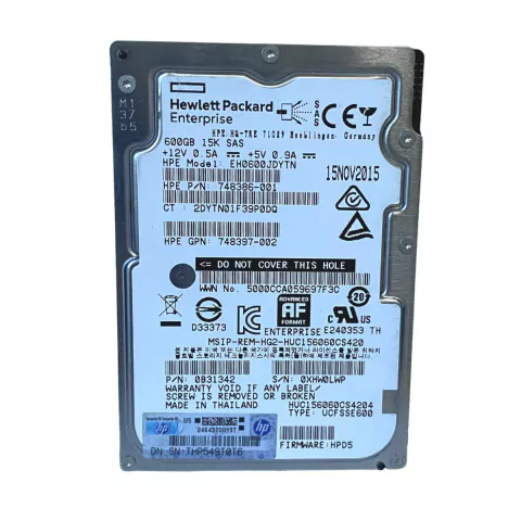 Disco Rígido Interno Hpe Enterprise Eh000jdytn Hd Sas 600gb
