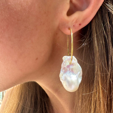 ARGOLA PÉROLA BARROCA