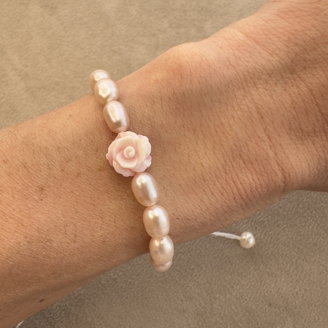 Pulseira Flor Pérola rose - comprar online