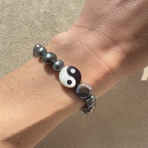 Pulseira YinYang perola negra - comprar online