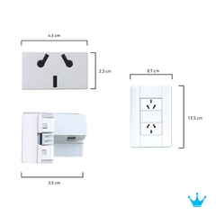 Módulo Tomacorrientes 10A Verona Blanco Art 20067 - Jeluz - comprar online