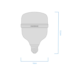 Lampara Galponera Bulbon Corto 30W E27 Luz Fria - Macroled - comprar online