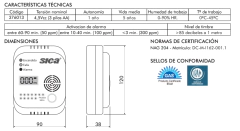 Imagen de Detector De Monóxido De Carbono A Pilas Con Display -Sica