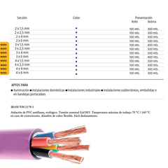 Imagen de Cable Subterráneo x 100 metros ¡Diferentes medidas! - Electrocable