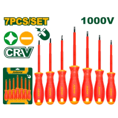 KIT DE DESTORNILLADORES AISLADOS 1000V DE 7 PIEZAS - JADEVER