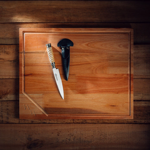 CUCHILLO PREMIUM de Ciervo y Alpaca + Tabla MONSTER ASADOR