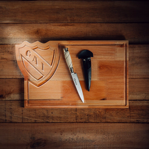 CUCHILLO PREMIUM de Ciervo y Alpaca + Tabla asador INDEPENDIENTE