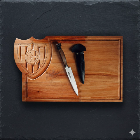 Tabla ASADO SAN LORENZO + cuchillo asado 24CM de guayabira inoxidable - comprar online