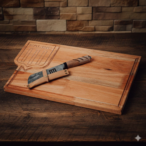 Tabla ASADOR RACING + HACHA parrillero de DISCO ARADO DE LA ACADE - comprar online