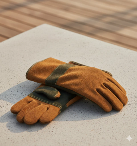 PAR DE Guantes Asador Reforzados Cuero Kevlar Parrilla Horno Fuego - comprar online