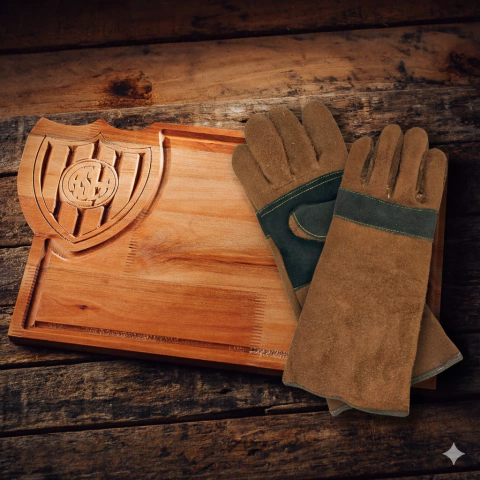 Tabla ASADOR SAN LORENZO + guantes parrilleros reforzados - comprar online