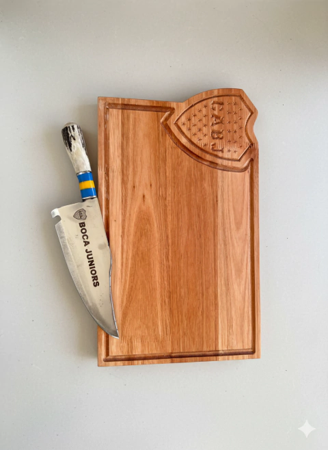 Tabla ASADO BOCA JR + CUCHILLA PARRILLERA del XENEIZE. - comprar online