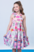 Vestido Infantil Rosa Estampado Emoji