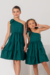 Vestido Infantil Melissa Verde Escuro Linho Especial - comprar online