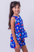 Conjunto Infantil Menina 2 Babados Azul (Short + Batinha)