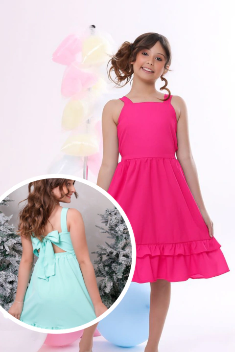 Vestido Infantil Jamile Pink Tricoline 100% Algodão - comprar online