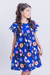 Vestido Infantil Valentina Estampado Azul - comprar online