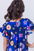 Vestido Infantil Valentina Estampado Azul - loja online