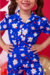 Conjunto Longo Infantil Menina Adelia Azul Estampado (Calça + Croped) na internet