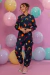 Conjunto Bomber Menina Estampado Marinho (Calça + Corta Vento) na internet