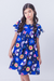 Vestido Infantil Valentina Estampado Azul na internet