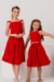 Conjunto Infantil Menina Midi Barbara Vermelho (Saia + Cropped) - comprar online