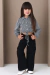 Calça Wide Leg Cargo Preta Infantil - comprar online