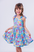 Vestido Infantil 3 Marias Estampado Azul Casinha na internet