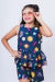 Conjunto Infantil Menina 2 Babados Marinho (Short + Batinha)