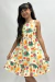 Vestido Infantil Jamile Amarelo Animais