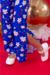 Conjunto Longo Infantil Menina Adelia Azul Estampado (Calça + Croped) - loja online