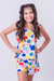 Conjunto Infantil Menina Liz Branco flores (Short + Batinha)