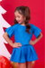 Conjunto Infantil Menina Renata Azul Lurex (Short + Batinha) - comprar online