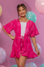 Conjunto Kimono Menina Pink (Short + Blusa + Kimono)