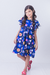 Vestido Infantil Valentina Estampado Azul