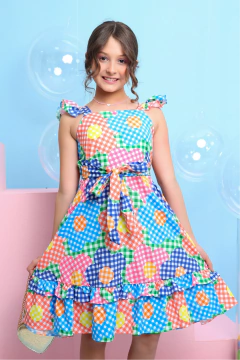 Vestido Xadrez Infantil Daniele Flores