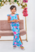 Conjunto Infantil Menina Calça + Cropped Azul Estampa Flores -Sem Troca/Devolução na internet