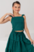 Conjunto Infantil Menina Midi Barbara Verde Escuro (Saia + Cropped) na internet