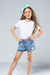 Short Jeans Infantil Menina Escuro - comprar online