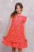 Vestido Infantil Leticia Vermelho Estampado - comprar online