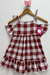 Vestido Infantil para Menina - Ombro Vazado Xadrez Vinho - Brunet kids -Sem Troca/Devolução