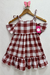 Vestido Infantil para Menina - Ombro Vazado Xadrez Vinho - Brunet kids -Sem Troca/Devolução - comprar online