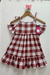 Vestido Infantil para Menina - Ombro Vazado Xadrez Vinho - Brunet kids -Sem Troca/Devolução